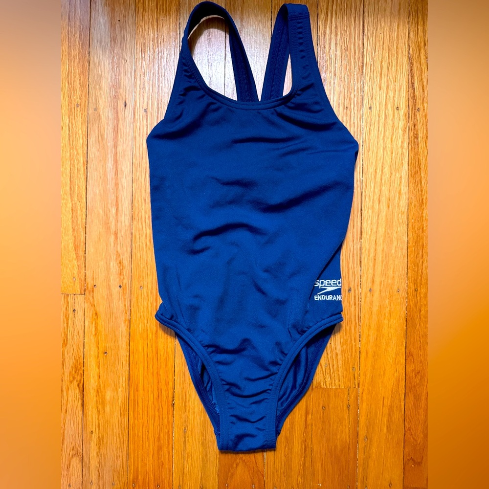 Speedo Endurance Girls Navy Blue Training Suit- Size 6/22